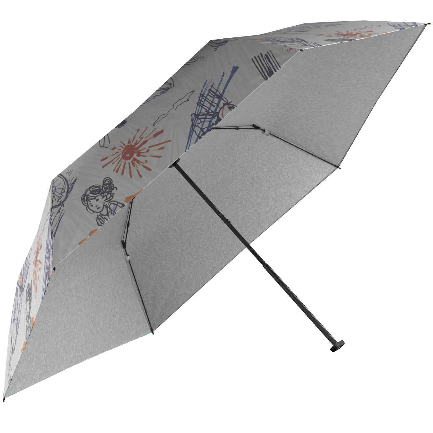 Knirps Taschenschirm US.050 Ultra Light Slim Manual mit UV- und Hitzeschutz - Team - silver heatshield