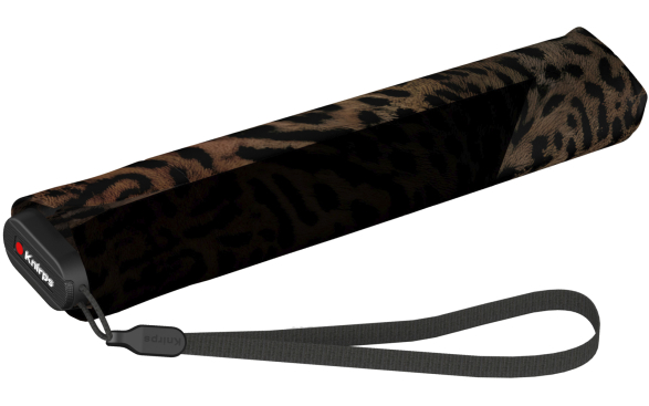 Knirps Taschenschirm US.050 Ultra Light Slim Manual mit UV- und Hitzeschutz - Leo - black heatshield