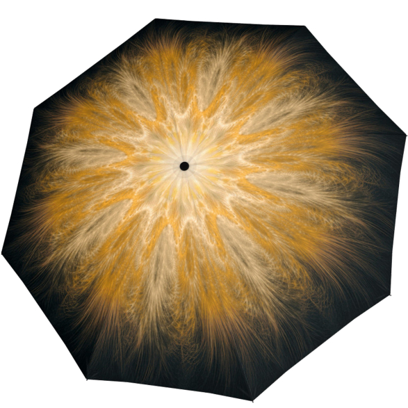Doppler Damen Taschenschirm Satin mit Auf-Zu-Automatik Magic Fiber Golden Feather