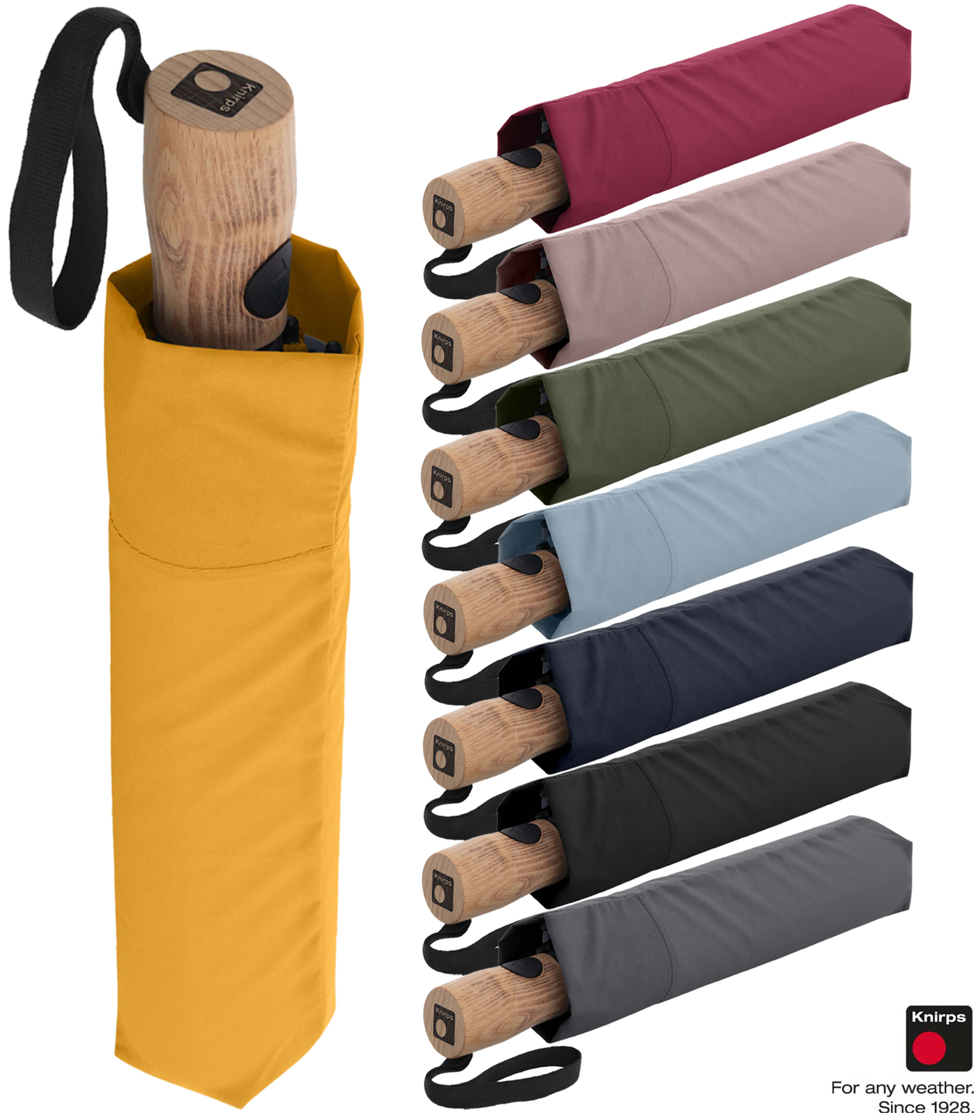 Knirps Taschenschirm Timber Duomatic mit Holzgriff