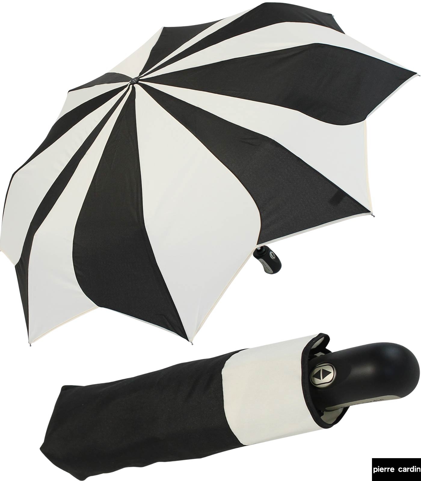 Damen Taschenschirm Pierre Cardin Auf-Zu-Automatik - Sunflower - schwarz-weiß - 2. Wahl