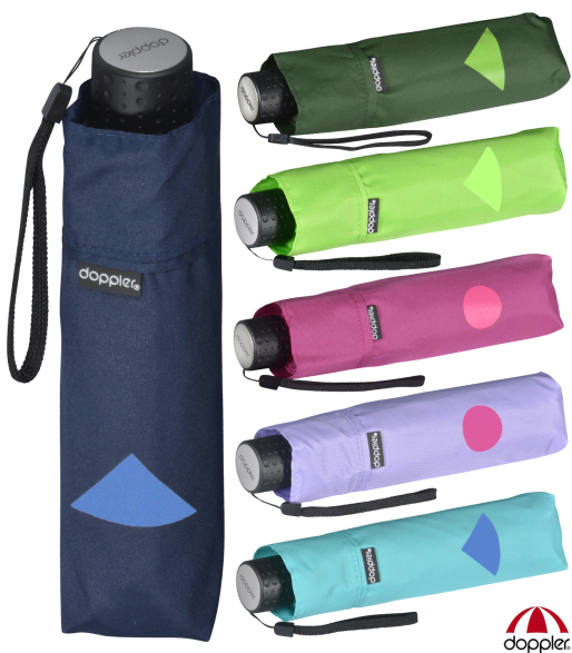 Doppler Mini Taschenschirm Havanna Kids Reflex mit farbigen reflektierenden Flächen
