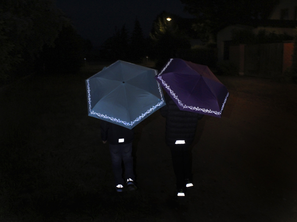 Knirps Kinder-Taschenschirm 4Kids reflective mit Reflexborte - lila - 2. Wahl