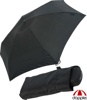 Doppler Regenschirm Damen Mini Taschenschirm Handy klein super-leicht stabil schwarz