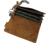 Biker-Wallet Kettenbörse 5 tlg. Brieftasche mit Kette LandLeder Grassland-Origin sattelbraun