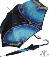 Doppler Manufaktur Regenschirm Elegance Noblesse Butterfly blau