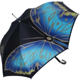 Doppler Manufaktur Regenschirm Elegance Noblesse Butterfly blau