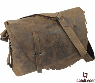 Postbag Joel Gr.XL - 3tgl. Leder Büro Tasche Schultertasche Umhängetasche LandLeder Vintage Anatomy