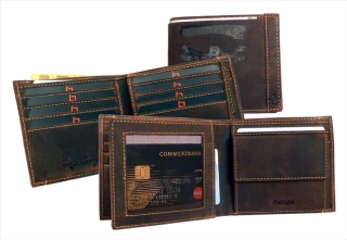 Leder Scheintasche -Mike-  Geldbörse Geldbeutel Portemonnaie - LandLeder Vintage Anatomy