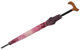 Doppler St&uuml;tzschirm mit Fritzgriff aus Holz mit Automatik stabil Rosen Ornament pink