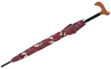 Doppler Stützschirm mit Fritzgriff aus Holz mit Automatik stabil Flower bordeaux