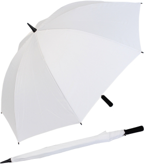 Golf Schirm XXL Partner- Regenschirm Fiberglas Birdie Stabgriff weiß