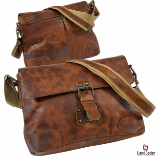 LandLeder Casualbag JANTJEL - Leder Umhängetasche Unisex - Rugged-Hide Leder natural
