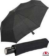 Doppler Fiber Automatic Uni Black Taschenschirm Mini Regenschirm