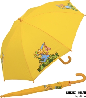 Kinderschirm Automatik Regenschirm - Kukuxumusu - Gro&szlig;e Froschliebe gelb