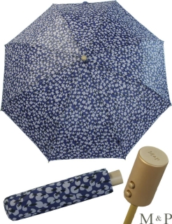 M&P Taschenschirm Mini Regenschirm stabil Auf-Zu-Automatik Puma - Tupfen blau