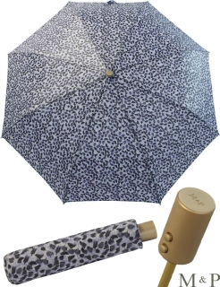 M&P Taschenschirm Mini Regenschirm stabil Auf-Zu-Automatik Puma - Striche blau