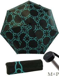 M&P Super Mini Taschenschirm - Regenschirm klein leicht - Geometrico petrol