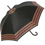 Regenschirm Doppler Kastanie Baumwolle Zürs - schwarz mit Borte