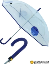 Regenschirm durchsichtig transparent Smiley World blau