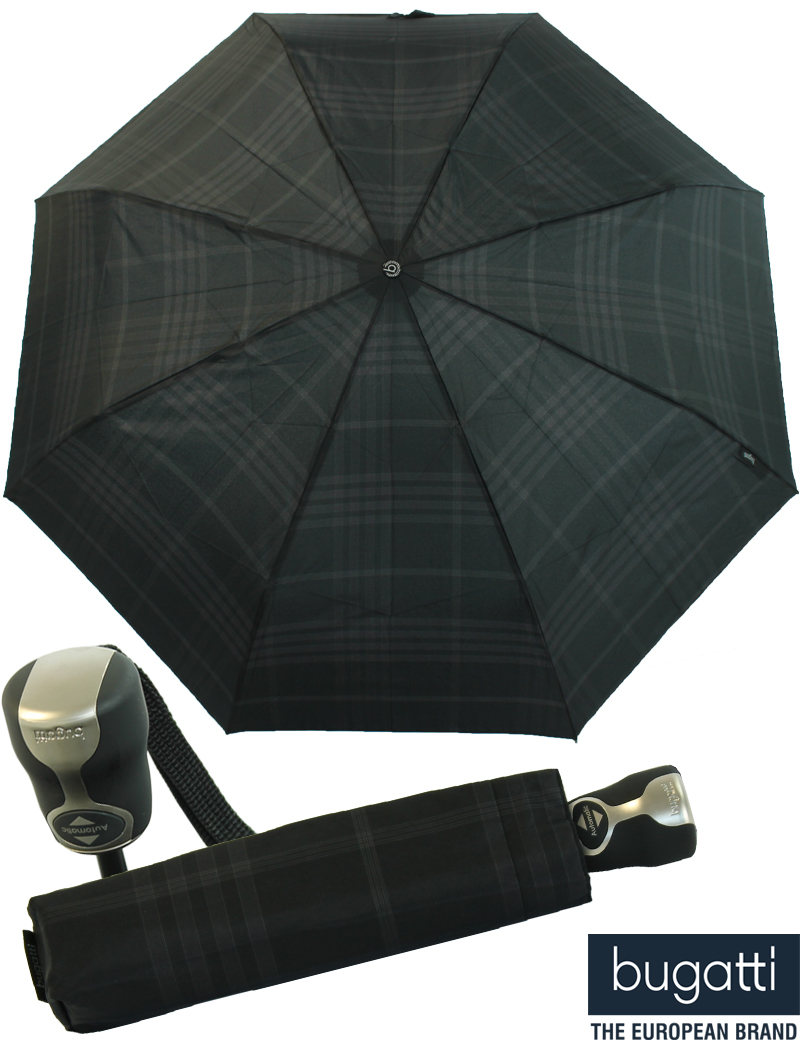 Regenschirm bugatti gran 49,99 check black, turismo Automatik € Auf-Zu