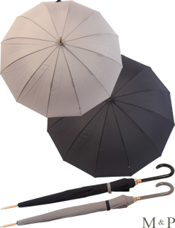M&P eleganter leichter Damen Stockschirm - Regenschirm 12 teilig manual  - Liso