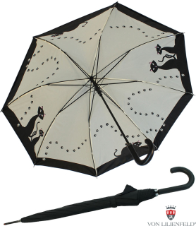 Stockschirm Automatik - Schwarze Katzen mit Doppelbespannung UV Protection