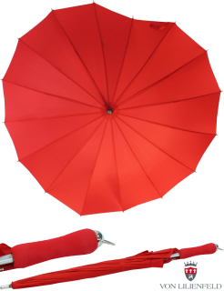 Regenschirm Herz - 16 teilig rot