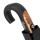 iX-brella Herren-Taschenschirm, schwarz, mit Auf-Zu-Automatik und Rundhakengriff mit Holzoptik