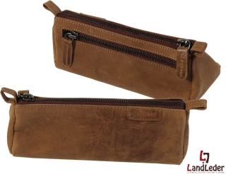 Stifteetui Pencilcase Stiftrolle PEN aus weichem Leder - LandLeder Grassland-Origin sattelbraun