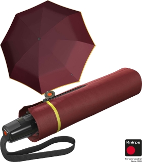 Knirps Regenschirm Fiber T2 Duomatic mit Einfassband merlot