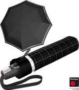 Knirps Regenschirm Fiber T2 Duomatic Sicherheitsschirm Reflect - black check