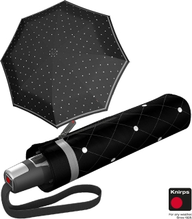 Knirps Regenschirm Fiber T2 Duomatic Sicherheitsschirm Reflect - black dot