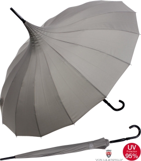 Regenschirm Sonnenschirm Long Pagode UV-Protection Charlotte grau