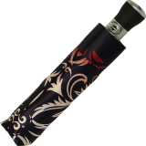 Doppler Manufaktur VIP Damen Taschenschirm Auf-Zu Automatik Satin - thistle pattern red