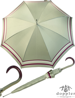 Doppler Damen Stockschirm Elegance Satin VIP Automatik - silver pink stripe