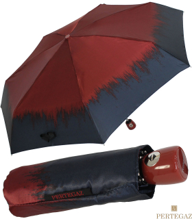 Edler Super Mini Taschenschirm Satin von PERTEGAZ mit Auf-Zu-Automatik - Flame mahagonie