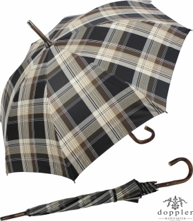 Doppler Manufaktur Regenschirm Kastanie - Karo beige braun