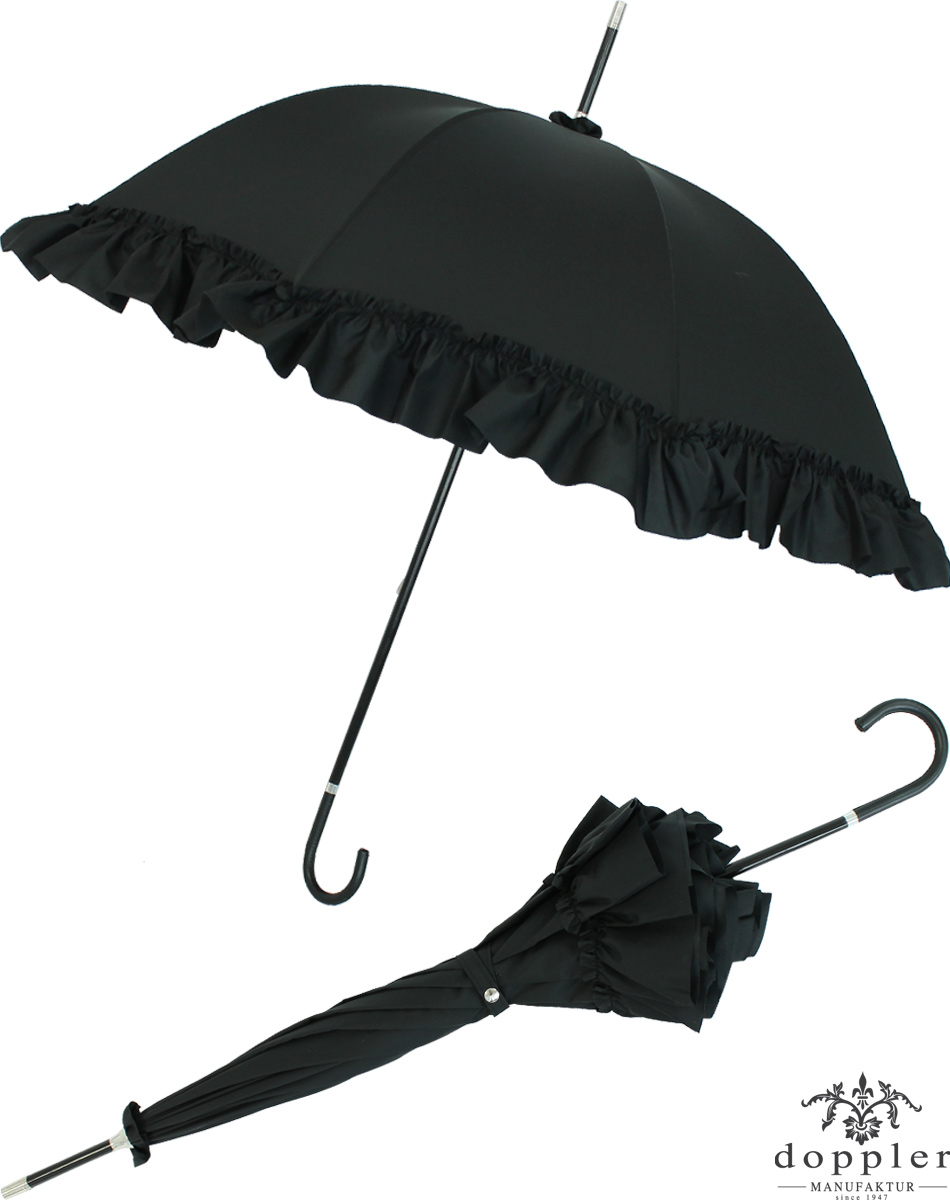 Doppler Manufaktur Regenschirm Herren Taschenschirm Carbonsteel Automat schwarz 