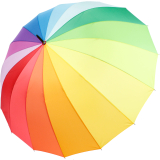 iX-brella long rainbow 16-color - Stockschirm 16-teilig mit Automatik Regenbogen