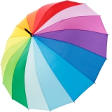 iX-brella long rainbow 16-color - Stockschirm 16-teilig mit Automatik Regenbogen