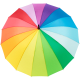 iX-brella long rainbow 16-color - Stockschirm 16-teilig mit Automatik Regenbogen