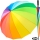 iX-brella golf rainbow 16-color - leichter XXL Golf-Partner-Regenschirm 16-teilig mit warmen weichen Softgriff