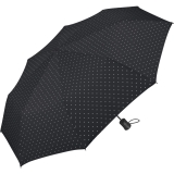 Mini-Taschenschirm Damen Flash Auf-Automatik - Dots schwarz