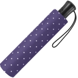 Mini-Taschenschirm Damen Flash Auf-Automatik - Dots tiefviolett