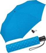 Mini-Taschenschirm Damen Flash Auf-Automatik - Dots hellblau