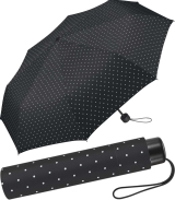 Super Mini Damen Taschenschirm Flash manual - Dots schwarz
