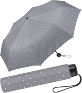 Super Mini Damen Taschenschirm Flash manual - Dots grau