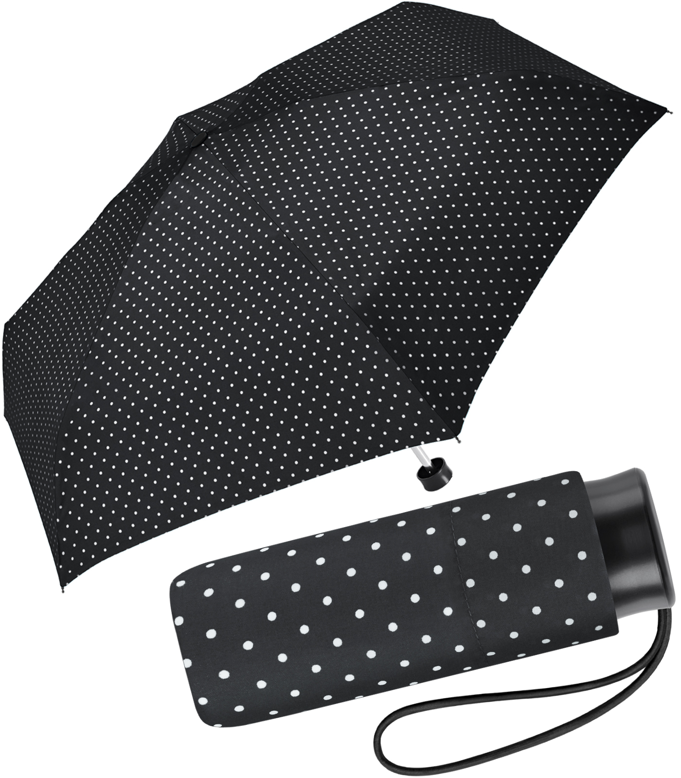 Ultra Mini Taschenschirm Damen Regenschirm Polka Dots...
