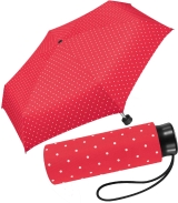 Ultra Mini Taschenschirm Damen Regenschirm Flash - Dots rot